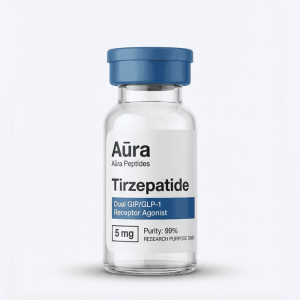 Tirzepatide peptide injection for weight management and diabetes support.